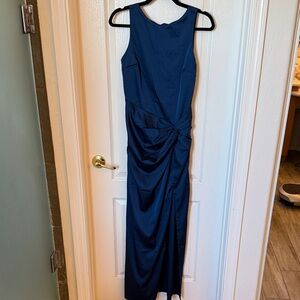 NWT Abercrombie & Fitch Satin Navy Blue Sleeveless Dress